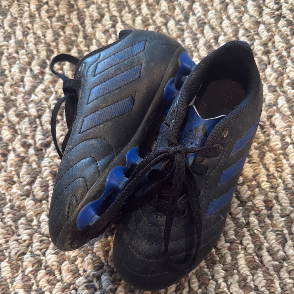 Adidas Black and Blue Athletic Cleats